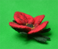 валяный цветок мак